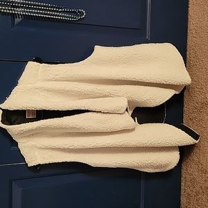 White fleece vest